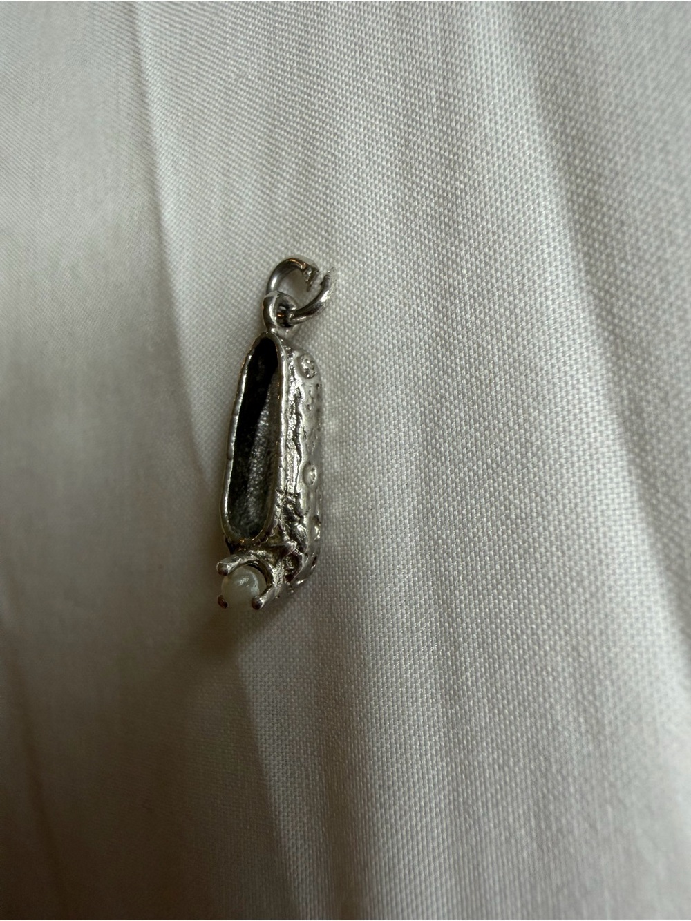Silver Ballet Flat Shoe Charm Pendant